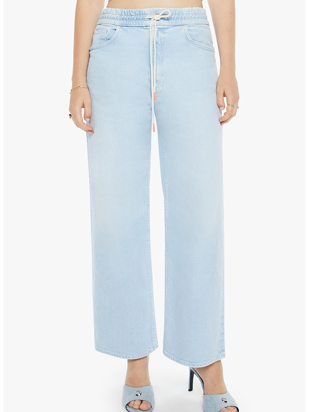 MOTHER The Drawn Tagger Flood Stretch Cotton Drawstring Pants